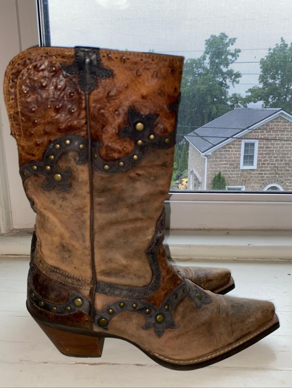 Ariat Womens Studded Leather Western Cowboy Boots